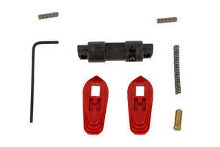 Th HIPERFIRE Hiperswitch ambidextrous AR15 safety selector comes with two red polymer levers